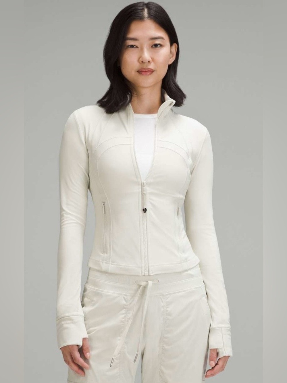 lululemon athletica Define Cropped Fitted Zip Jacket Bone Size 2
